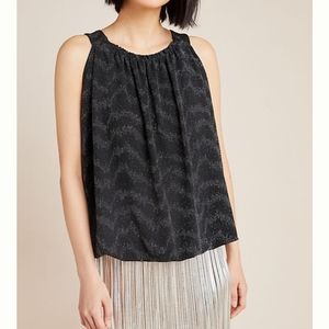 Anthropologie black shimmer top